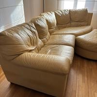 Divano angolare in vera pelle pouf prezzo realizzo