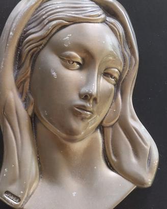 decorazione funebre  madonna in bronzo Lasef