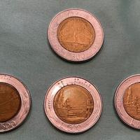 Lotto 4 monete da 500 lire bimetalliche