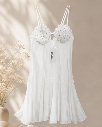 Abito bianco boho romantico LOVERY S/M nuovo