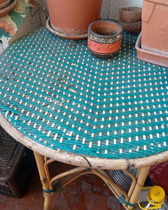 tavolo sedia da giardino vimini