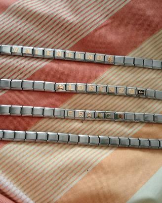 4 Bracciali Componibili Acciaio & Oro 18kt