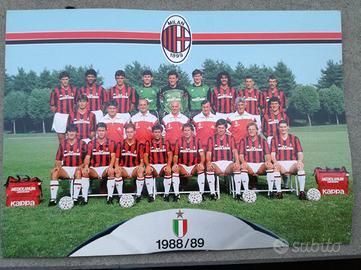 Cartolina commemorativa Milan stagione 1988/89