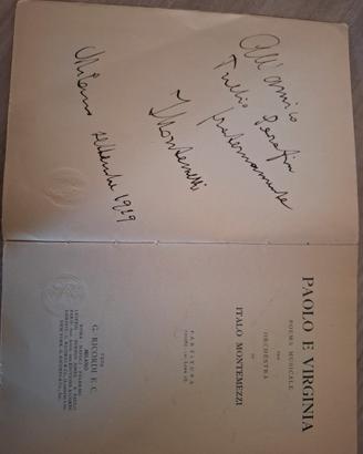 Partiture con dedica e autografo