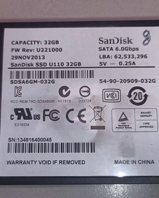 SanDisk SSD U100 32GB   codice 8
