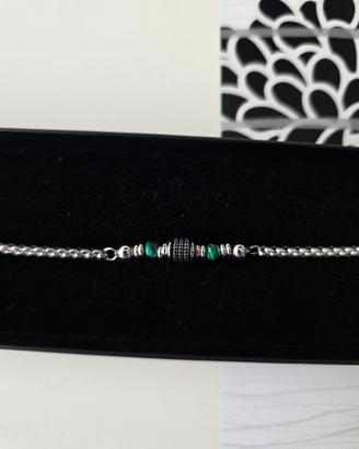 Bracciale uomo in acciaio inox verde