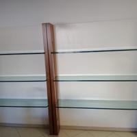 4 scaffalature in legno e cristallo