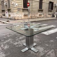 Tavolo anni 70 in cristallo