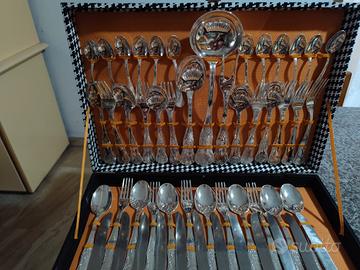 Servizio posate 12 persone placcato argento 800