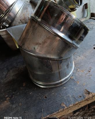 gomito 45 canna fumaria inox coibentato doppia par