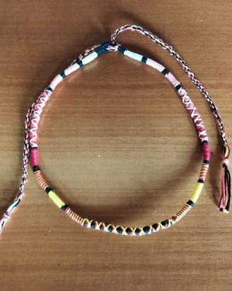 Collana treccina in cotone fatta a mano