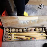 Vecchio set gioco Croquet