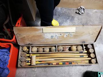 Vecchio set gioco Croquet