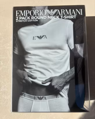 Set 2 T-Shirt Emporio Armani girocollo nere Tg S