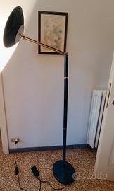 Lampada da terra vintage design blu e ottone anni 