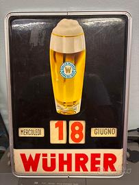 Calendario birra wuhrer vintage