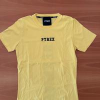 T shirt pyrex gialla con scritta nera