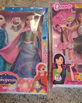 2 confezioni bambole:Elsa e Anna+Capelli Fashion