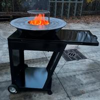 Bbq con piastra acciaio inox