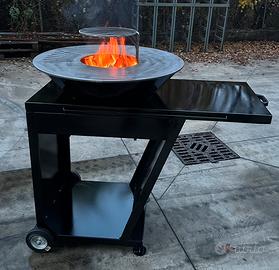 Bbq con piastra acciaio inox