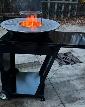 Bbq con piastra acciaio inox