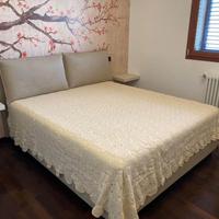 Coperta matrimoniale uncinetto filo di cotone beig