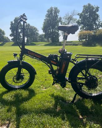 E-Bike pieghevole HITWAY BK11 Arancio/Nera – 48V 1