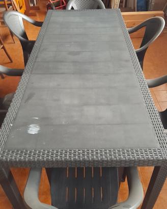 tavolo da giardino in plastica 220x91