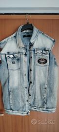 Giubbotto in Jeans con loghi Moto Guzzi 