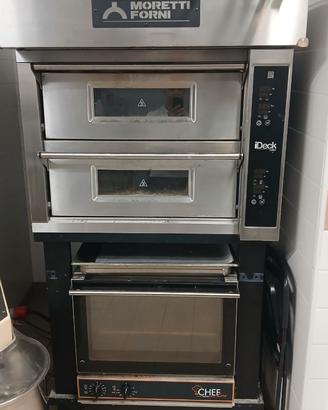 Forno per pizze e banco pizza