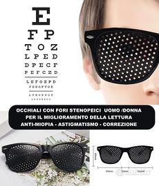 Occhiali con fori stenopeici Uomo /Donna