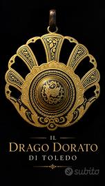 Pendente ciondolo damascene Toledo drago vintage