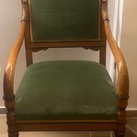 Poltrona in legno e tessuto