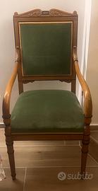 Poltrona in legno e tessuto