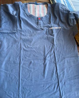 Pigiama uomo corto blu e righe Goldenpoint