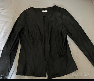 Giacca nera ecopelle Made in Italy