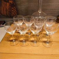 set calici in cristallo con decanter 