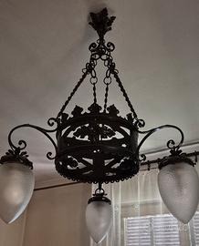 lampadario ferro battuto