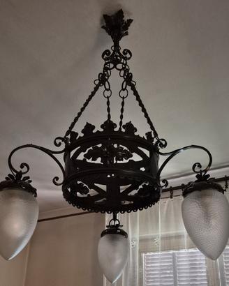 lampadario ferro battuto