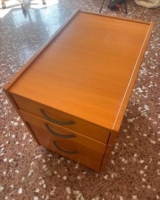 Cassettiera da ufficio con rotelle, 3 cassetti