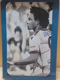 Poster artigianale Joshua Zirkzee Bologna