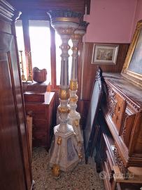 candelabbri antichi legno 