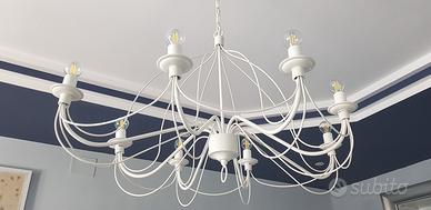 lampadario bianco 8 lampade