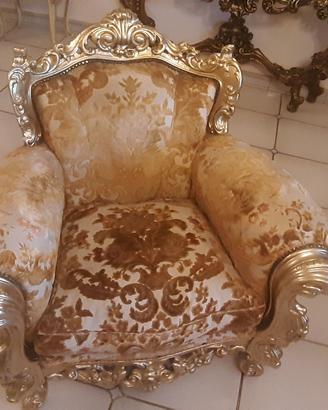 poltrona vintage in stile barocco veneziano 