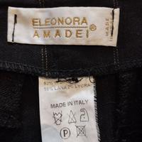 Pantalone donna elegante nero a righe sottili