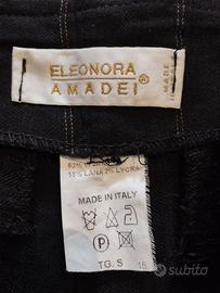 Pantalone donna elegante nero a righe sottili