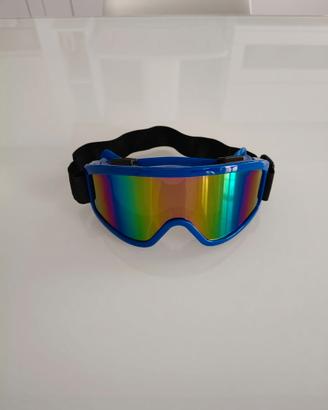 Maschera Motocross/sci/snowboard Blu Nuova