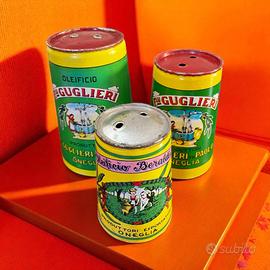 Tris antichi cappellotti olio reclame vintage