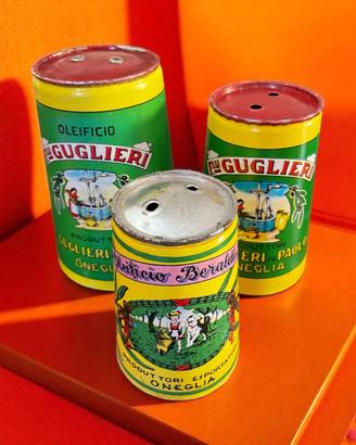 Tris antichi cappellotti olio reclame vintage