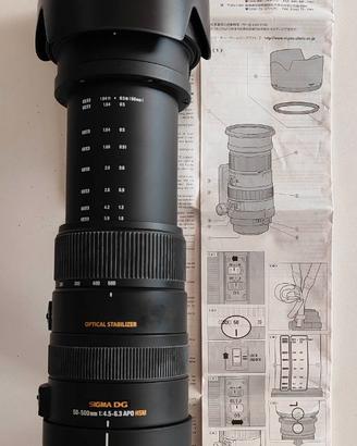 Sigma 50-500mm attacco Nikon